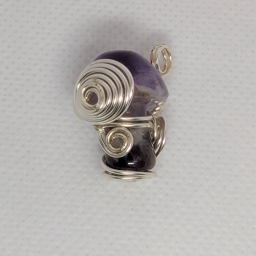 Silver and Purple Wire Wrapped Pendant